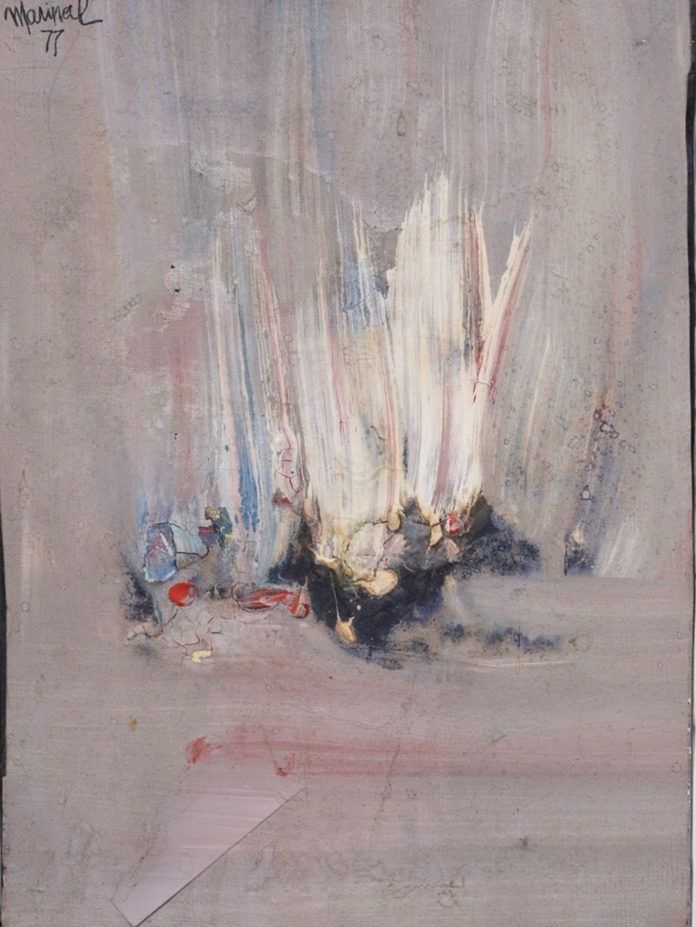 1977 Abstract Expressionist Mixed Media Painting – Signed - Picture 2 of 5